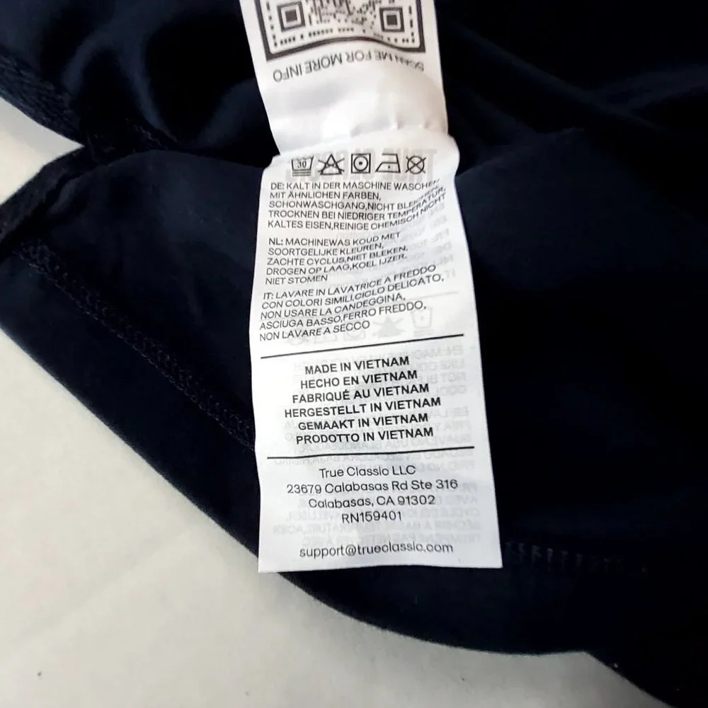 True Classic Pima Cotton Navy Blue Polo Shirt Soft, breathable  Size XL - Picture 8 of 10